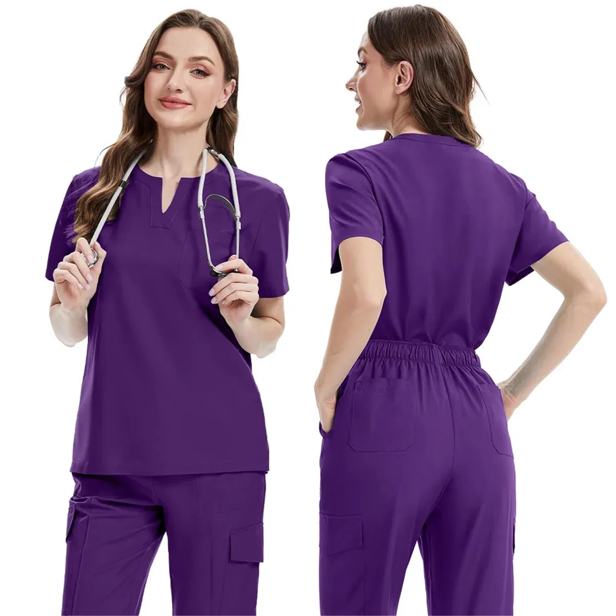 Uniformes médicos Bata Uniforme Mujer artículos de enfermería Accesorios Enfermeras clínica Traje médico salón Belleza SPA para AtencióN MéDica, SalóN De Belleza(Blue,L)