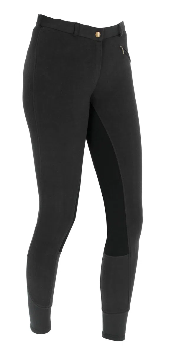 Covalliero Pantalones de Montar Economic, Pantalones para niños e Adolescentes, Talla 158, Negro, 90% algodón, niños, Adolescentes, elástico, Cinturilla elástica, Bolsillo con Cremallera