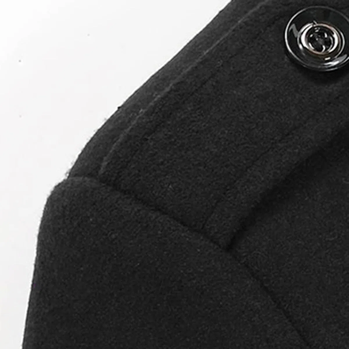 Allthemen Abrigo de invierno para hombre gabardina corta de lana Parka a prueba de viento cuello de solapa