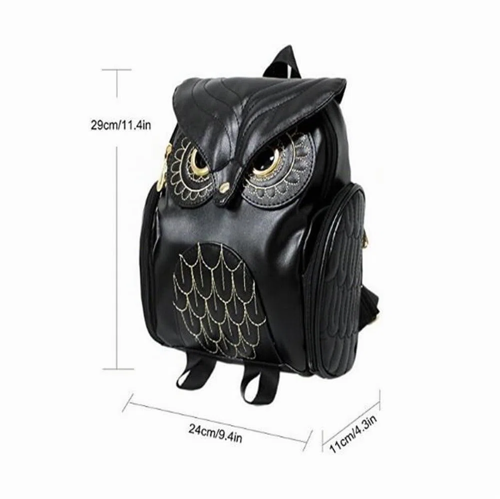Bolso De Cuero De La PU De La Muchacha De La Mochila De La Forma del Búho De La Historieta De La Manera Mini