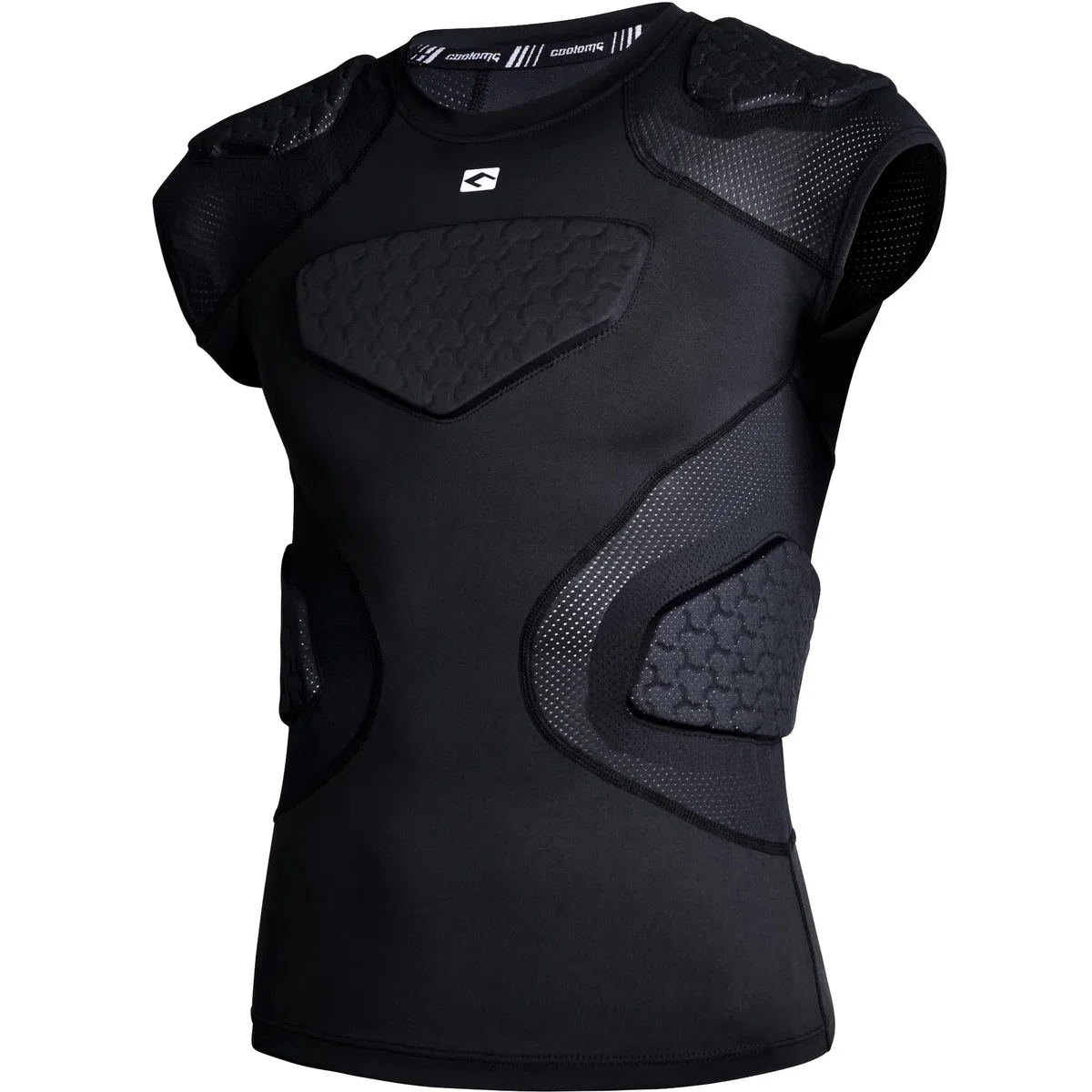 COOLOMG Camiseta de fútbol para niños, acolchada, protección del pecho, protección de hombros, protección de baloncesto, béisbol, camiseta de compresión para niños, multiusos