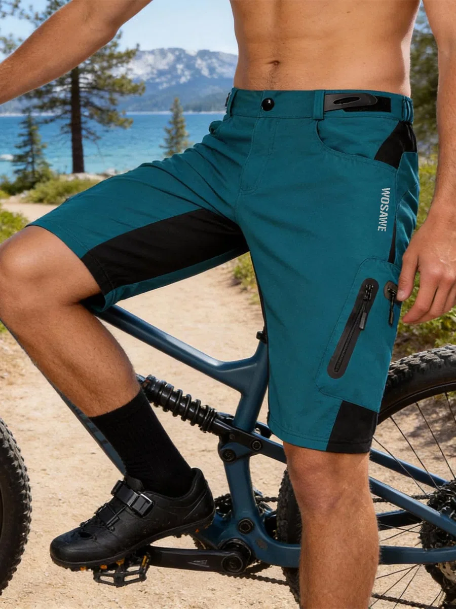 WOSAWE Pantalones Cortos de Ciclismo para Hombre Transpirable Sueltos MTB Ropa Interior Pantalones