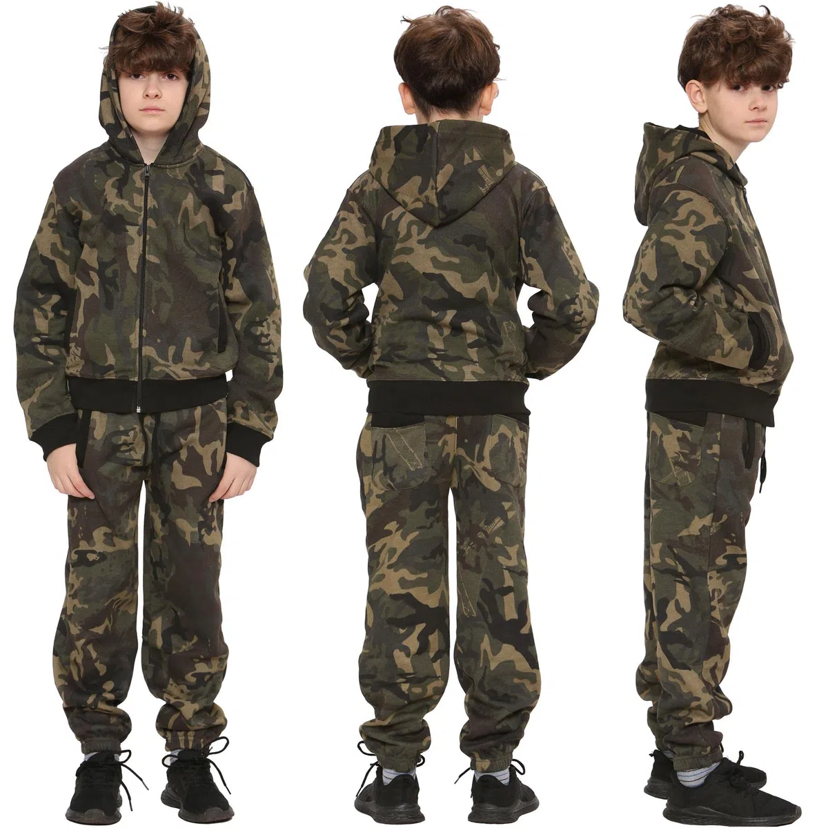 A2Z 4 Kids Niños Chandal Muchachos Muchachas Diseñador Camuflaje Imprimir Con Cremallera Top Sudadera Con Capucha Y Fondo Trotar Traje Edad 5-13 Años