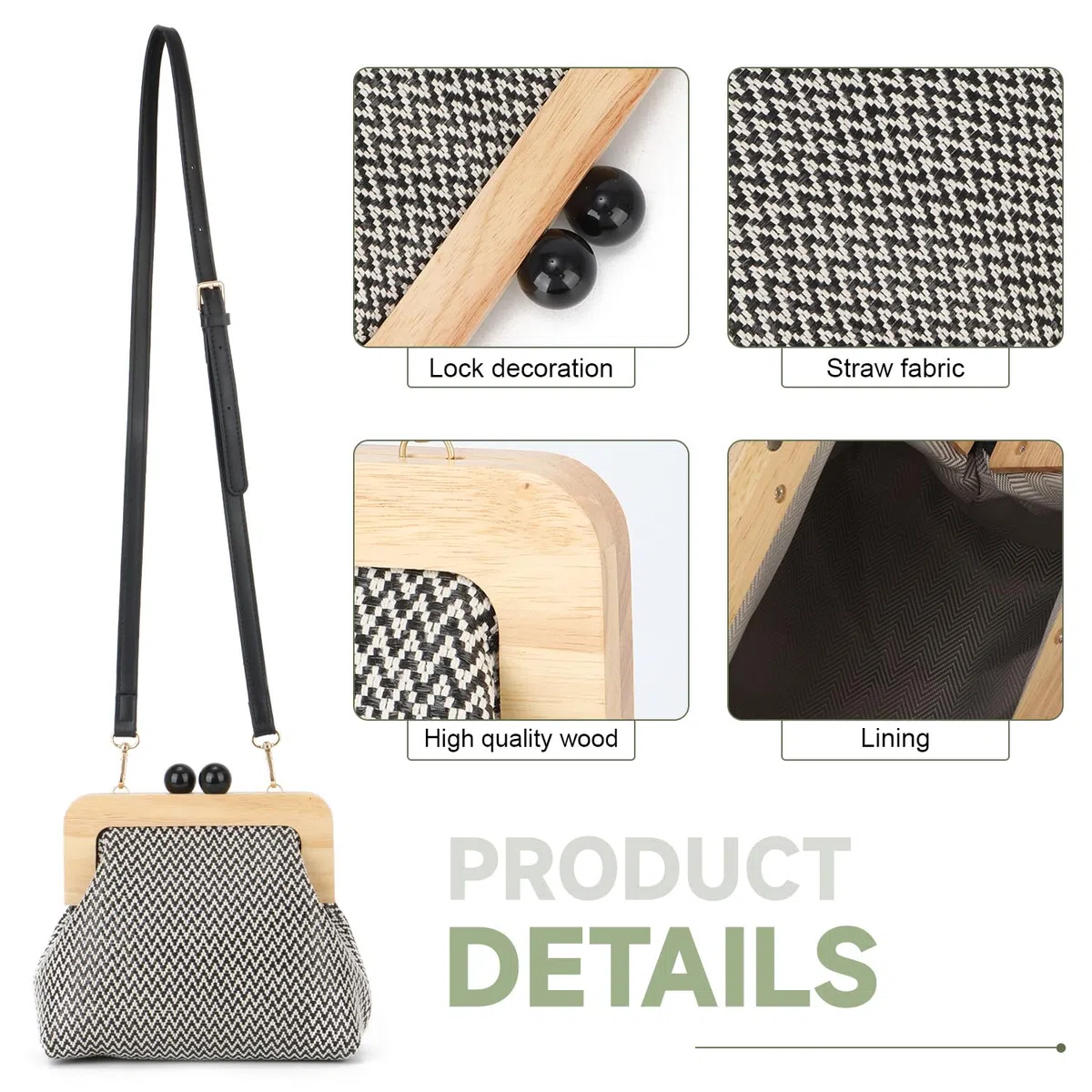 Carteras para mujer Bolso de paja de playa Bolsos bandolera para mujer Bolso de hombro para boda Bolso bandolera de hombro