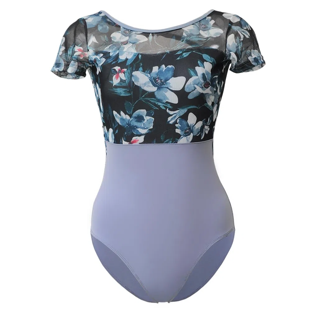 ROYAL SMEELA maillot ballet manga corta adulto maillot bailarina mujer body baile mujer maillot de danza ballet body de ballet espalda body danza ballet maillot gimnasia body bailarina Impreso