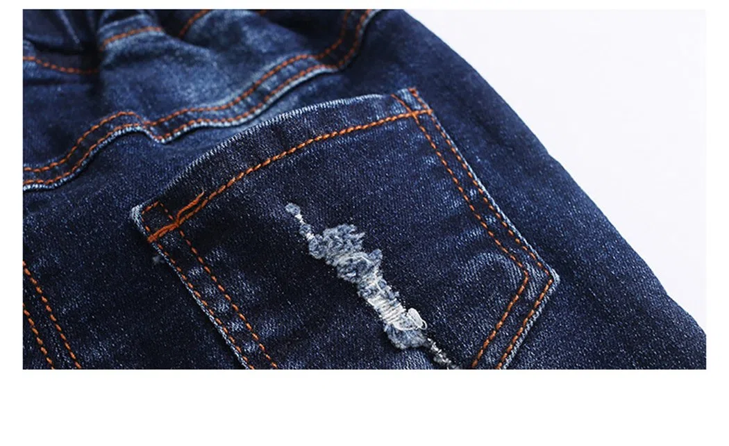 KIDSCOOL SPACE Vaqueros para bebé niña niño, Pantalones de Mezclilla Rasgados con Cintura elástica para niños pequeños