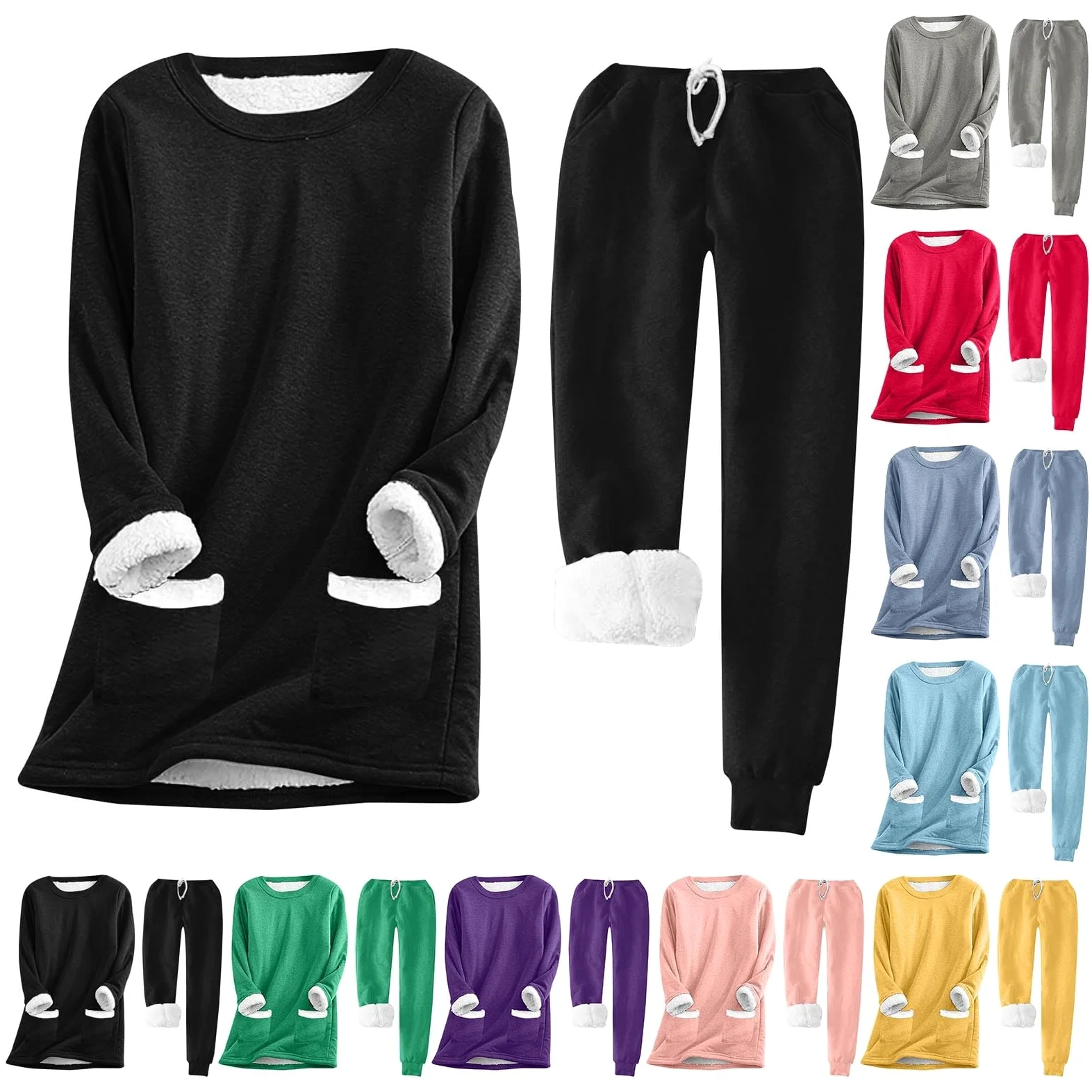Pijama largo de franela para mujer, conjunto de invierno, traje de casa de dos piezas, manga larga, ropa de salón, de felpa, grueso, pantalones de pijama, parte superior, ropa de salón para cada noche
