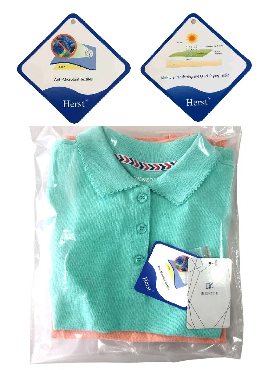 Bienzoe Niña Polo Transpirable Antimicrobiano 2 Piezas Paquete