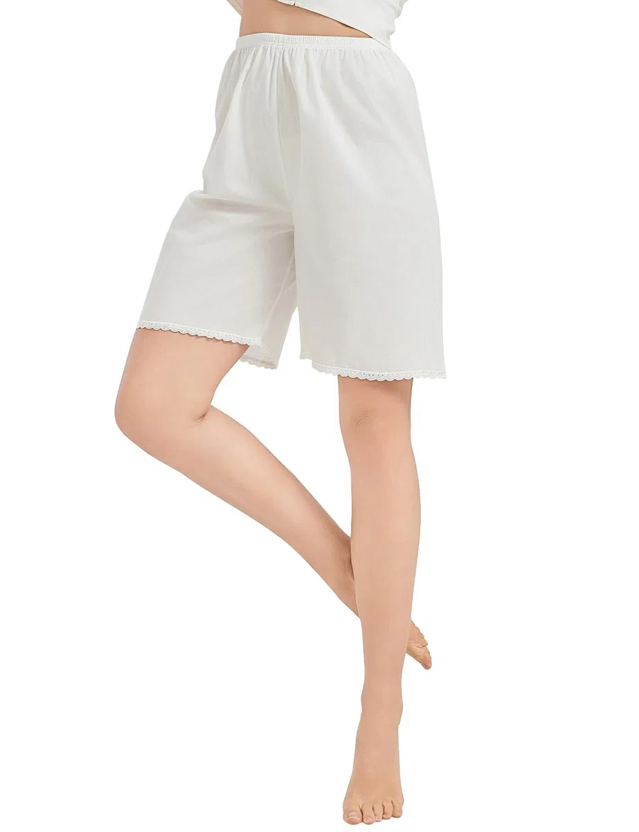 BEAUTELICATE Victoriana Algodón Pantalones de Pijama Bloomers Mujer Lolita de Encaje 2 Longitudes
