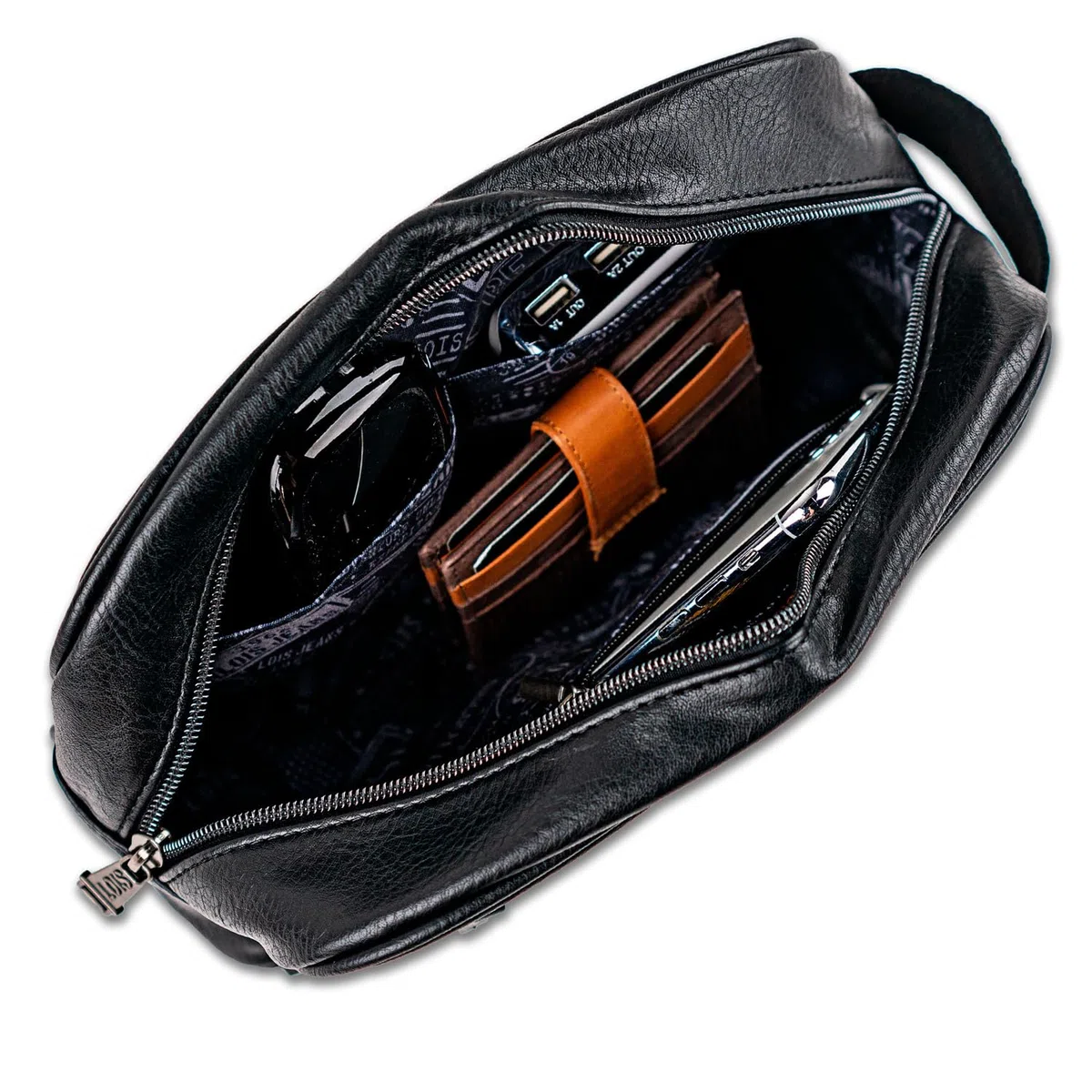 Lois - Neceser Hombre Pequeño. Bolsa de Aseo. Viaje. Negro
