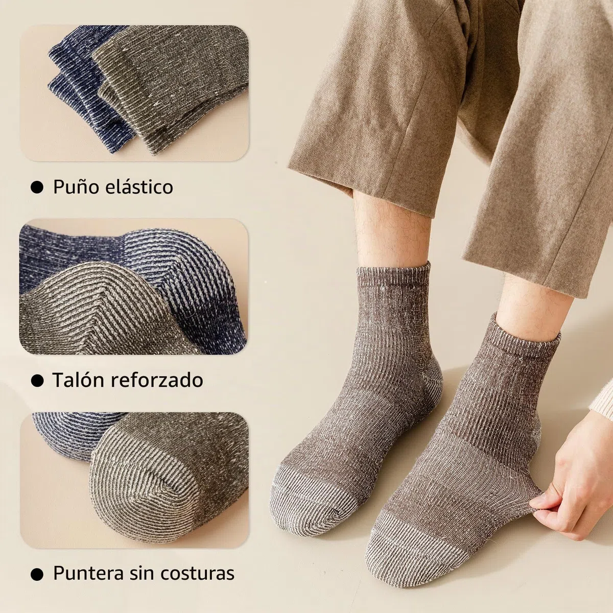 Vihir Calcetines de lana merino, antimicrobianos, para actividades al aire libre, trekking, senderismo, deportes, ocio y negocios