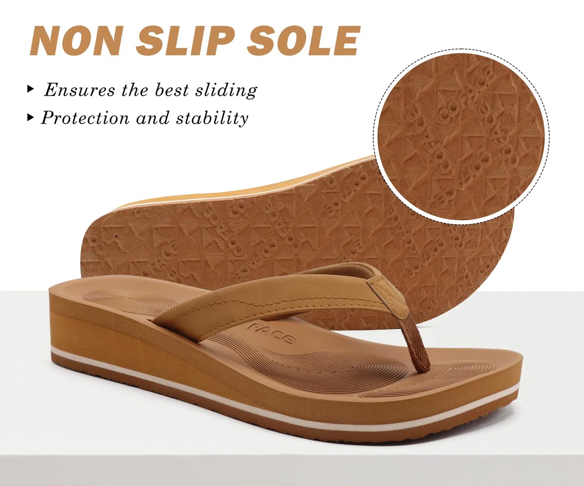COFACE Chanclas Mujer Sandalias de Cuña para Verano Playa Piscina Interior Exterior