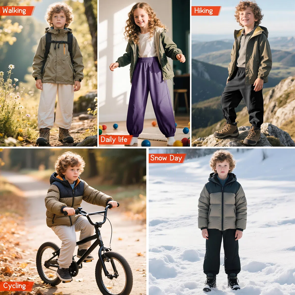 Pantalones Softshell para niños con Forro Polar, Invierno Pantalón Térmicos Impermeables con Bolsillos para niños, Pantalones de para Senderismo Outdoor montaña Trekking, 6-14 años