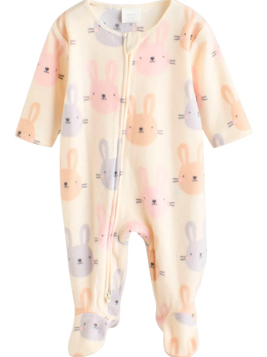 NEXT Bebés niña Pack de 2 Pijamas Tipo Pelele de Micropolar con Cremallera bidireccional para bebé