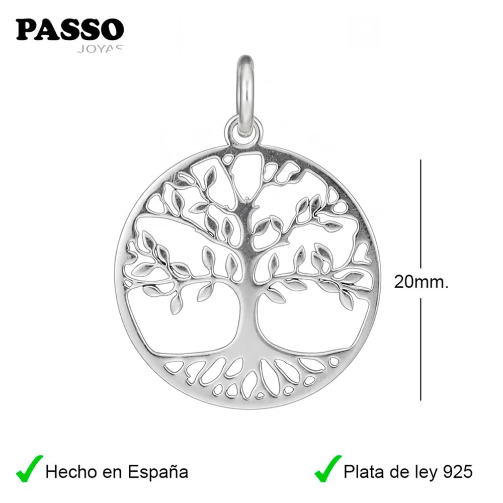 Passo Colgante árbol de la vida plata 925 - Estos colgantes mujer plata se envían en una cajita de regalo - Un regalo mujer ideal