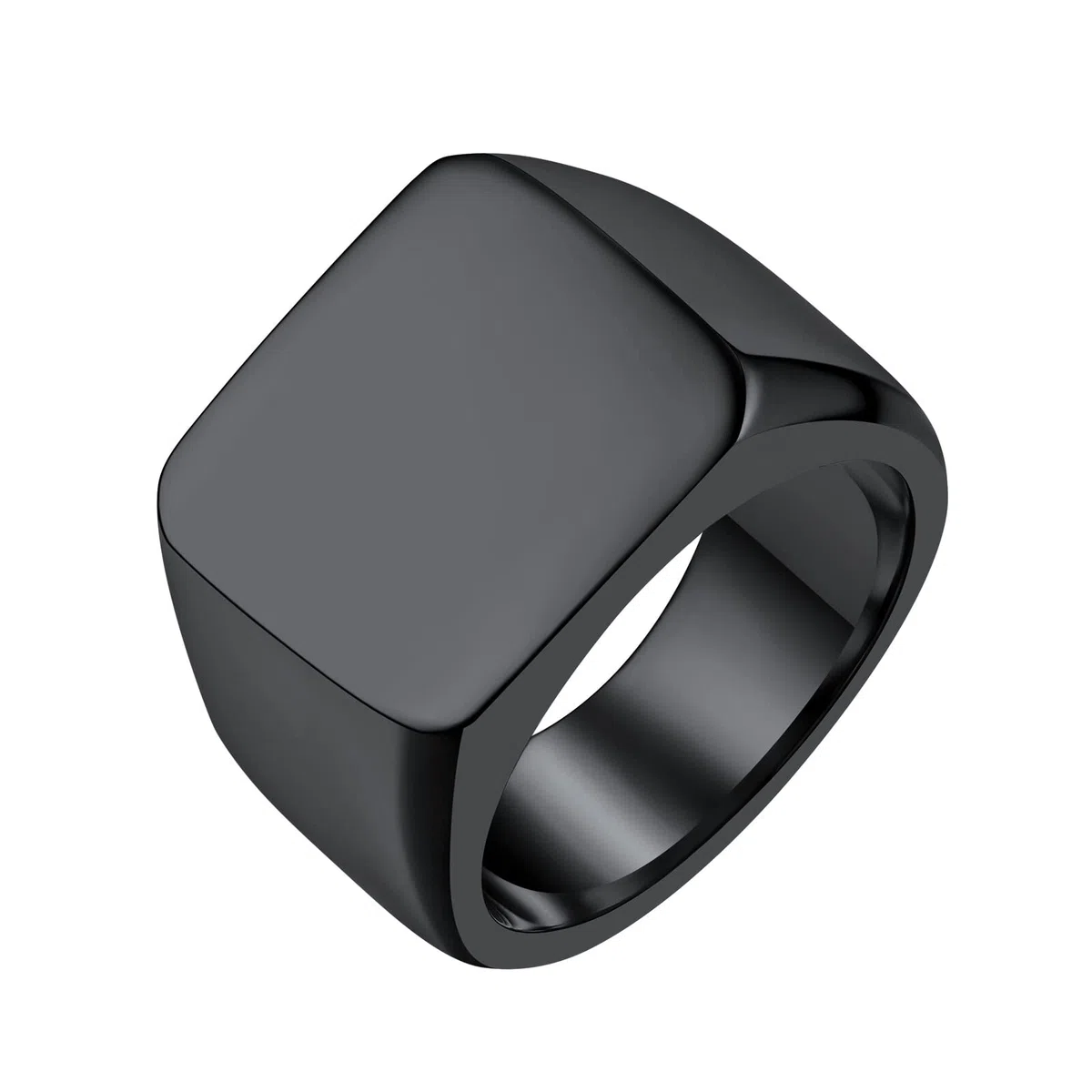 FindChic 16mm Ancho Anillo Grande de Sello Cuadrado Puede Poner Nombre, Tamaños Y Colores Variados