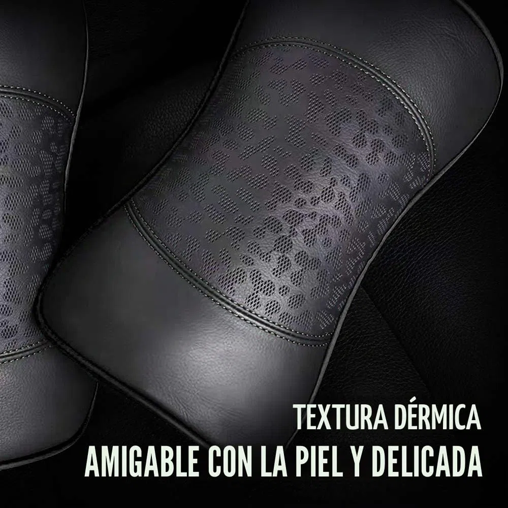 Carodi Cojín cervical de cuero para coche, cojín cervical, soporte cervical de espuma viscoelástica 100 %, cómodos asientos de coche de viaje y cojines suaves para la oficina en casa, negro, un juego