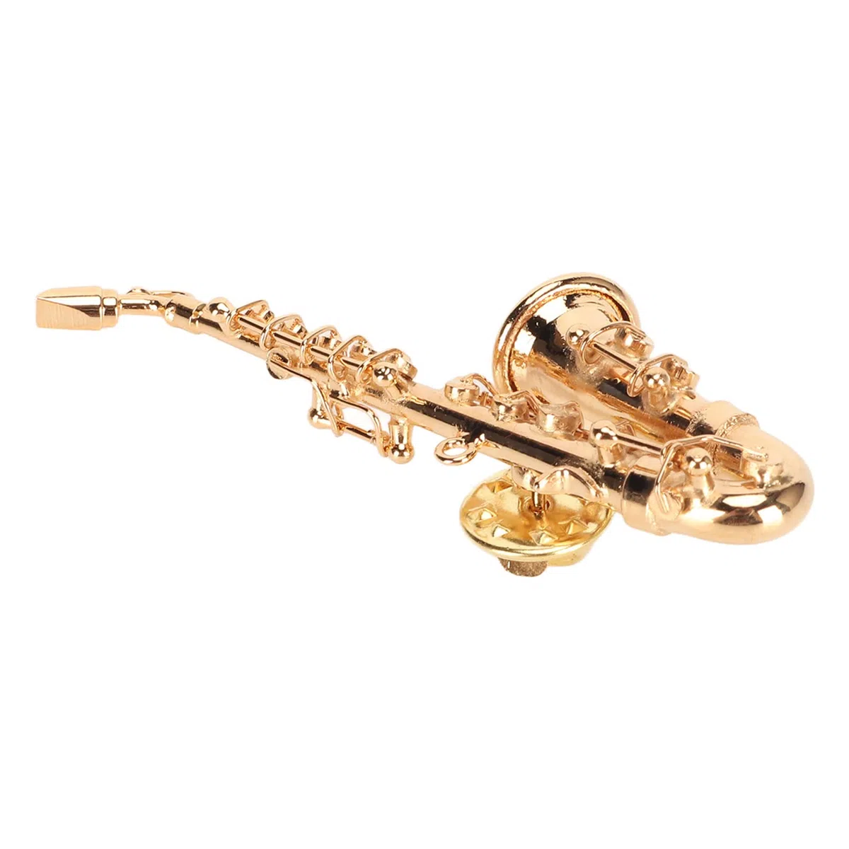 Broche de Instrumento Musical, Forma de Saxofón Realista Broche Musical en Miniatura Moda Dorada Exquisita con Caja de Regalo para Cumpleaños