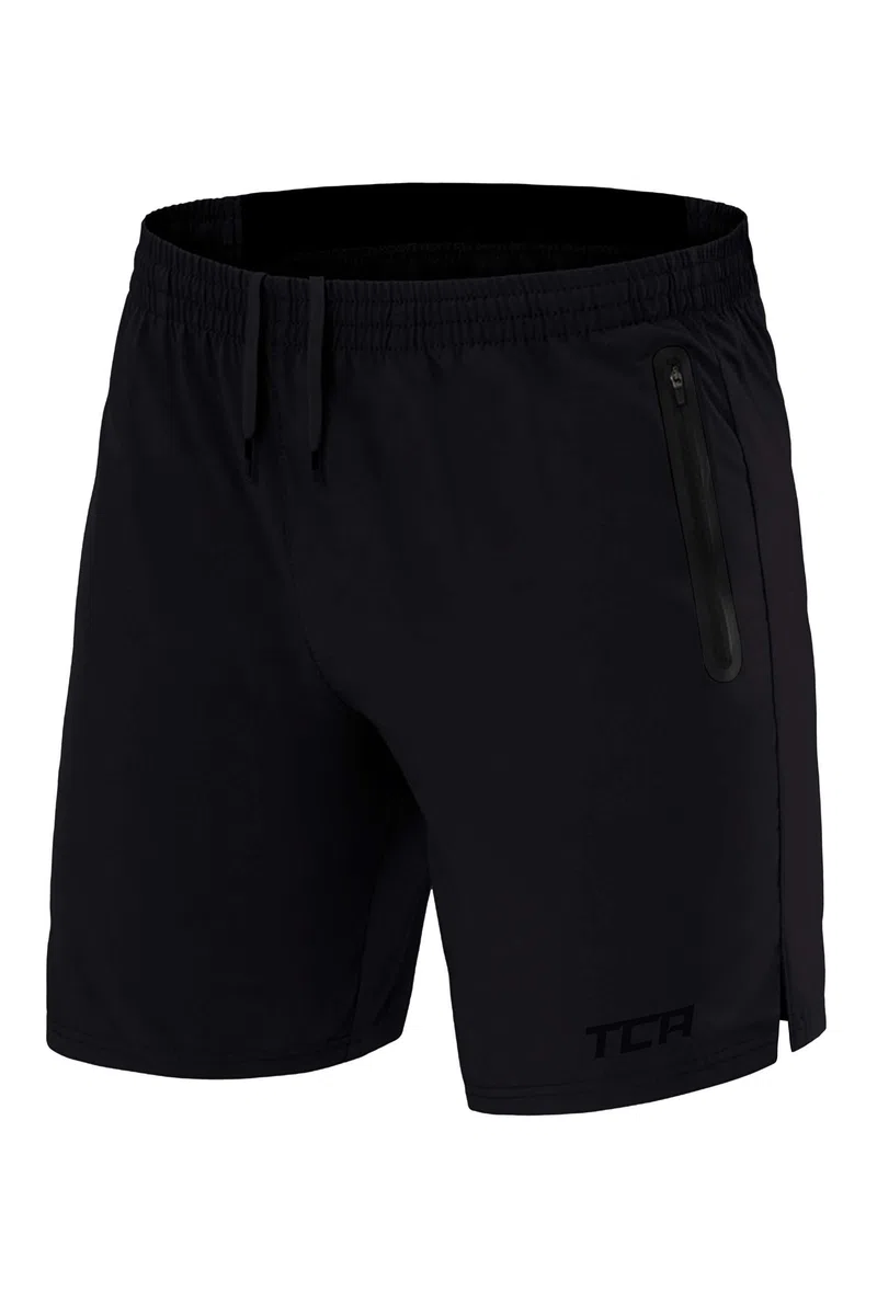 TCA Pantalones Cortos Elite Tech para Correr o Gimnasio con Bolsillos de Cremallera para Hombre - Negro, XL