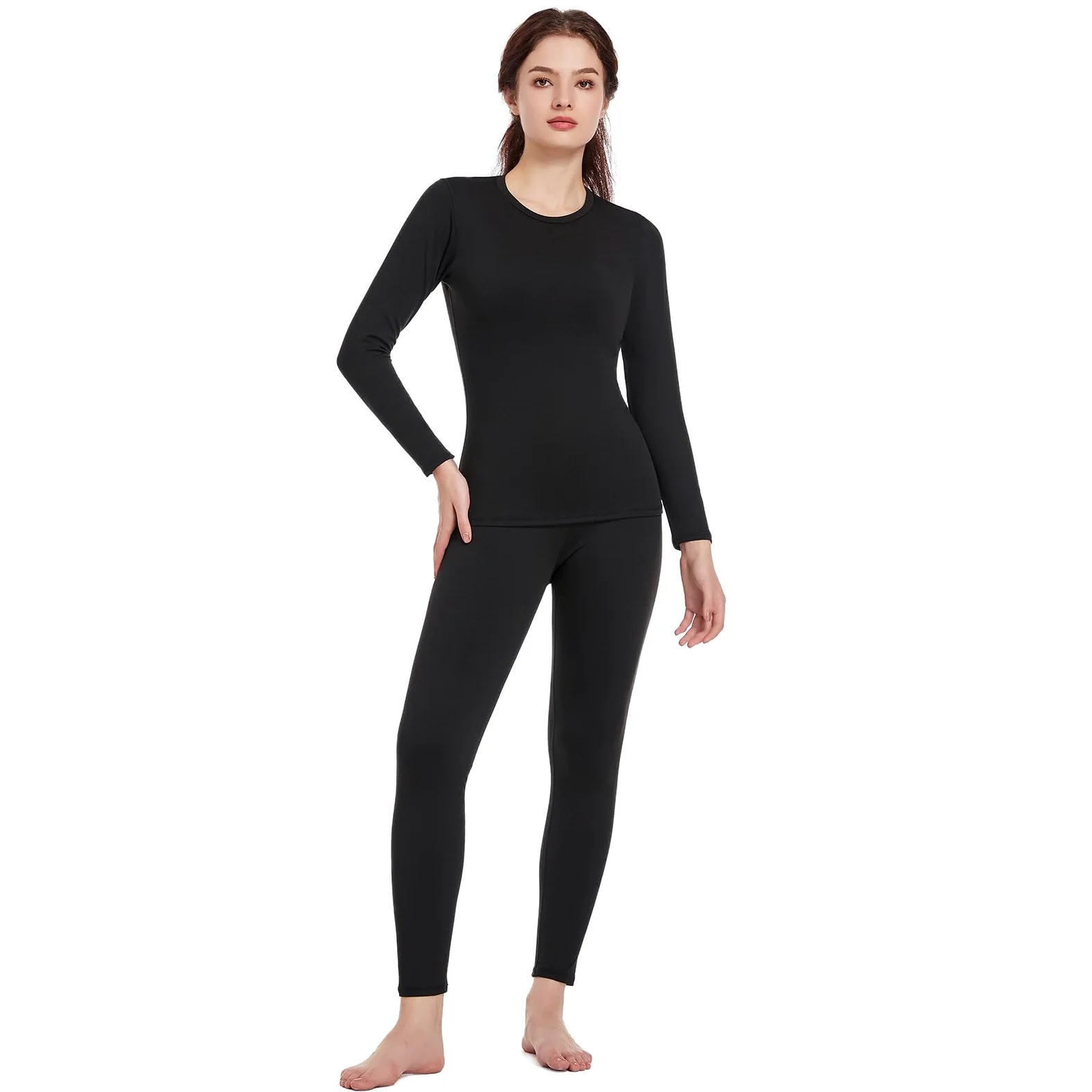 TBoonor Ropa Interior térmica para Mujer, Ropa Interior cálida y Funcional, Juego de Ropa Interior de esquí para Mujer con Forro Polar Interior, ultrasuave, para Invierno, Ropa Interior térmica Larga