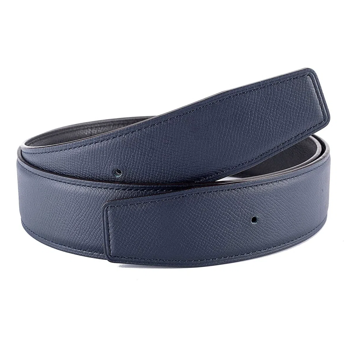 Vatee's Cinturón de repuesto reversible de piel auténtica sin hebilla de 3,8 cm/3,2 cm de ancho, H279 Azul Negro, Small