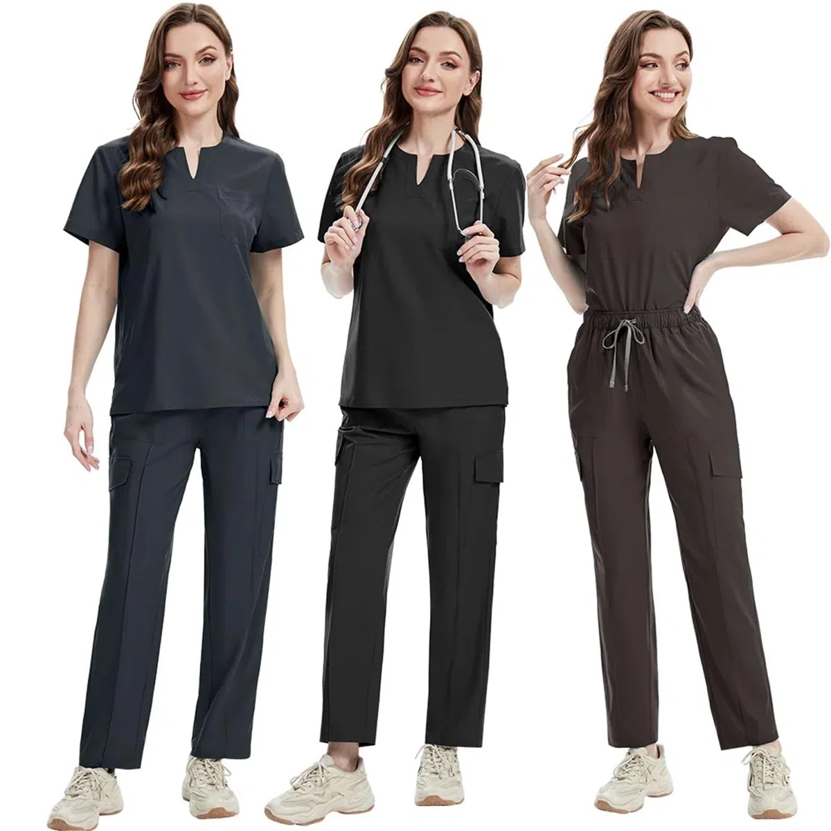 Uniformes médicos Bata Uniforme Mujer artículos de enfermería Accesorios Enfermeras clínica Traje médico salón Belleza SPA para AtencióN MéDica, SalóN De Belleza(Blue,L)