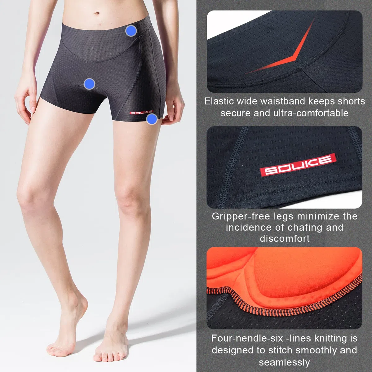 Calzoncillos para Mujer 4D Acolchados Transpirables para Bicicleta
