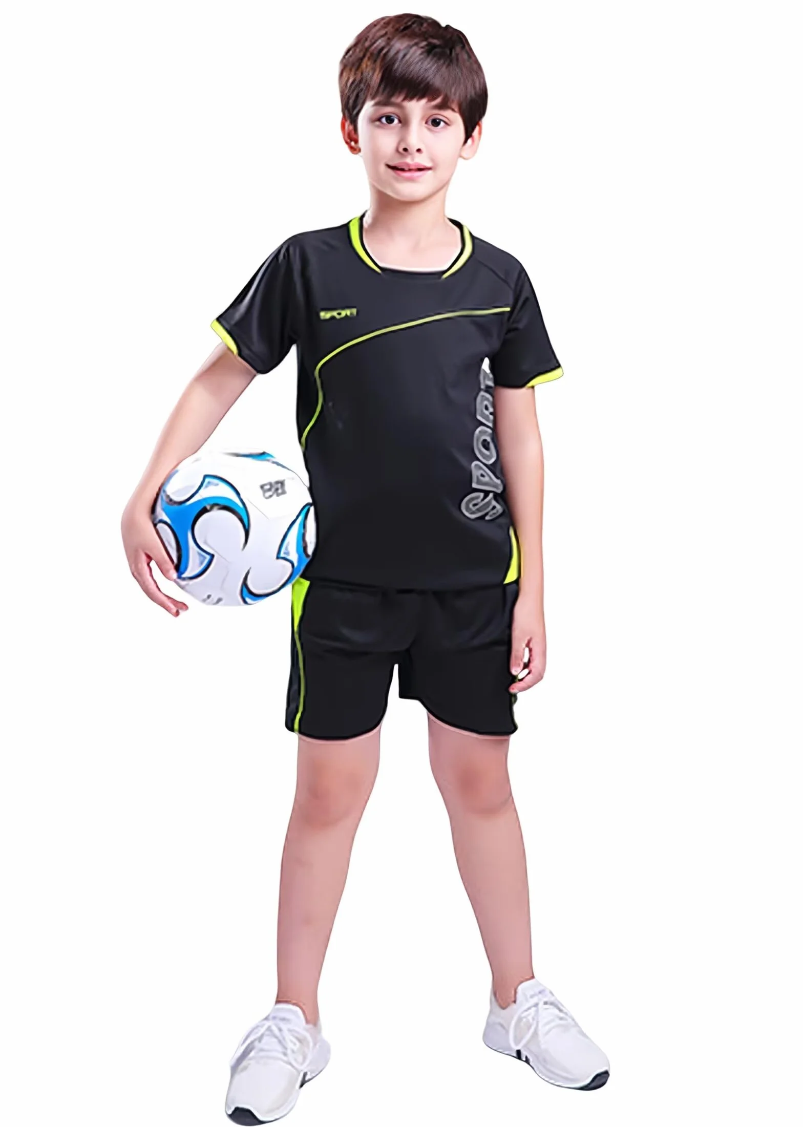 Camiseta de Fútbol Equipación Niño Conjunto para Niño Pantalones Cortos y Camisa al Aire Libre para Niños
