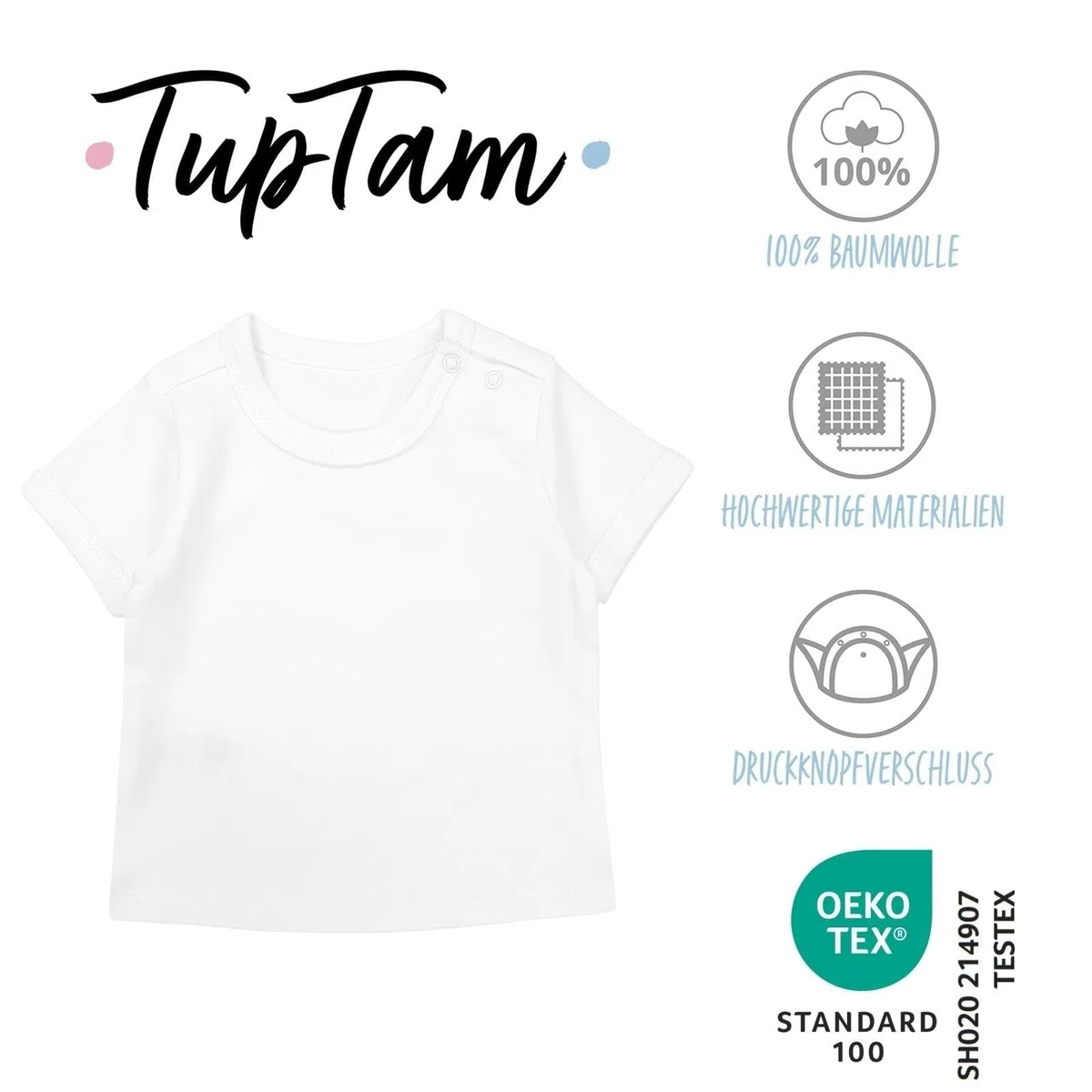 TupTam Camiseta Manga Corta para Bebé, Pack de 5