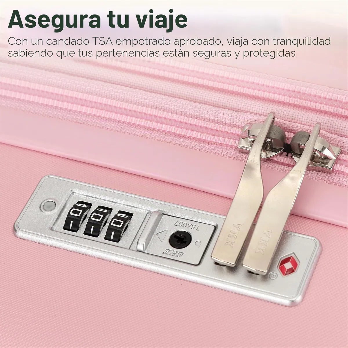 Kono Maleta de Mano ABS + PC rígida Ligera de Cabina de Viaje con Ruedas giratorias TSA, Cabin 20 Inch（S，Rosa）