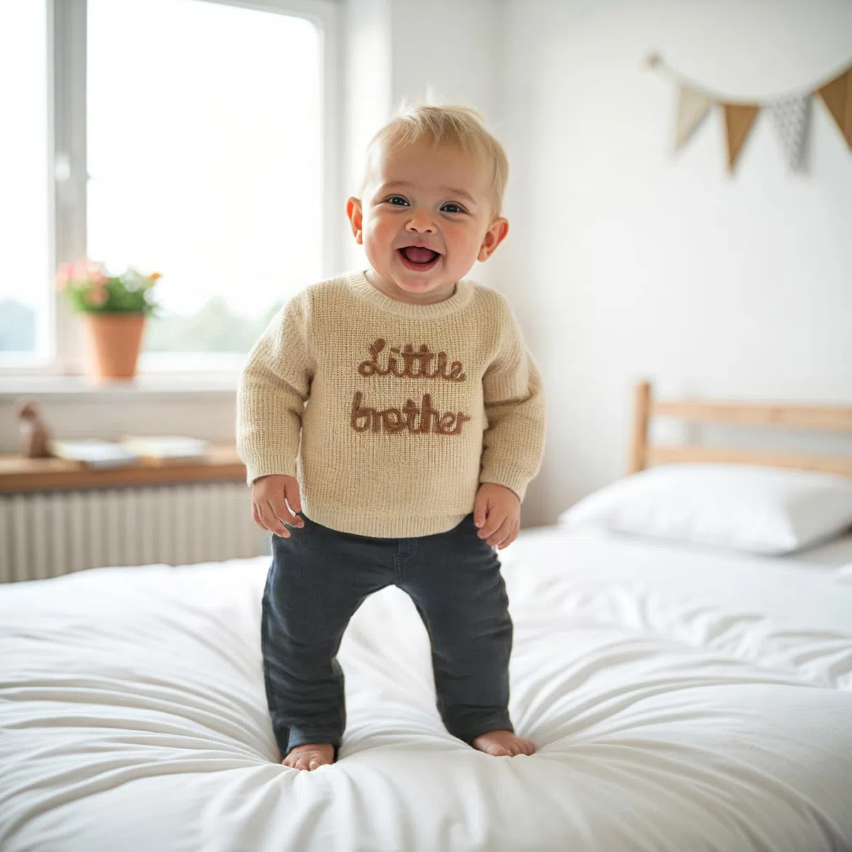 Geagodelia Ropa de hermano mayor, para hermano mayor, jersey para hermano pequeño, primavera, otoño e invierno
