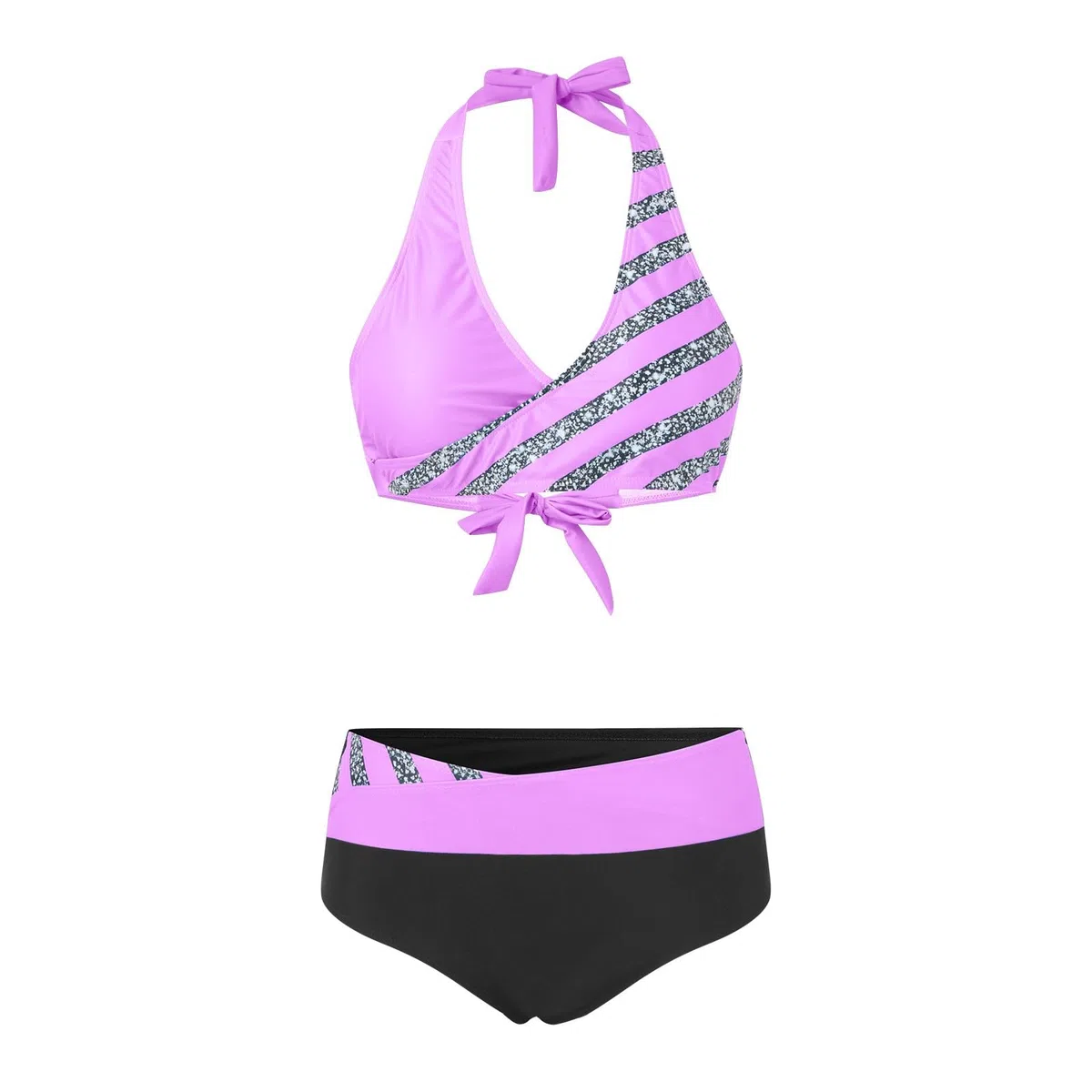 Conjuntos De Bikini for Mujer Conjunto Traje Baño Estampado con Parte Inferior for, Rojo Vino, S