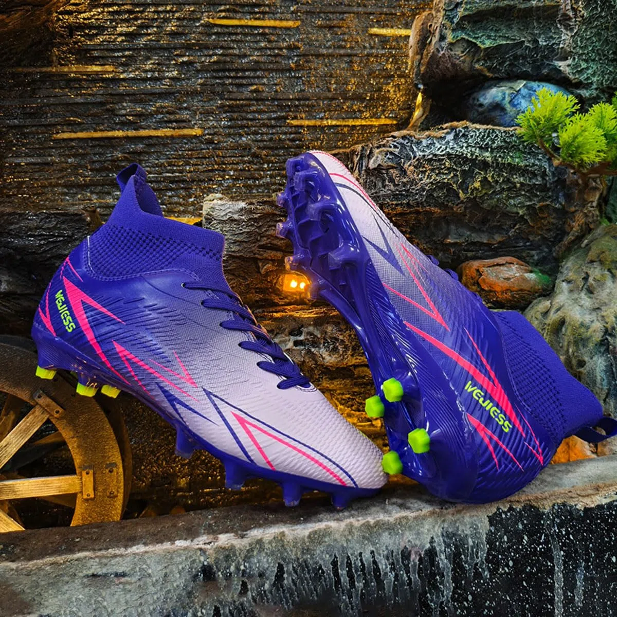Botas de fútbol para Hombre, Unisex, Profesionales, para Exteriores, para niños, Banda Alta, adecuadas para césped Artificial, Zapatos de competición