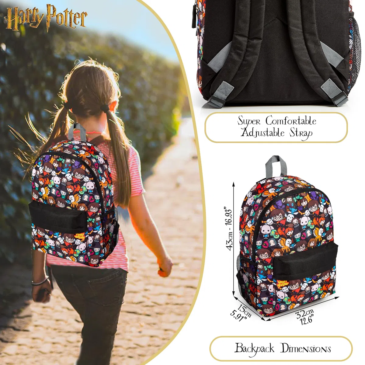 Harry Potter Mochilas Escolares Juveniles, Material Escolar Para Niños, Mochila Gran Capacidad Para Colegio Viajes, Merchandising Regalos Para Niños Niñas y Adolescentes
