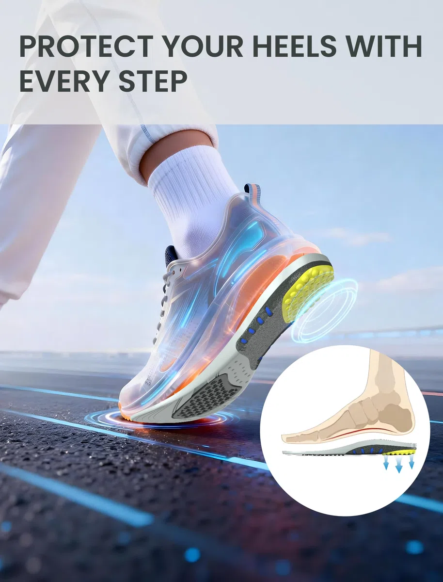 Plantillas para tendinitis de Aquiles para hombres y mujeres – Plantillas para aliviar el dolor de talón para el espolón calcáneo –A: Mujer 34-35 (235mm)