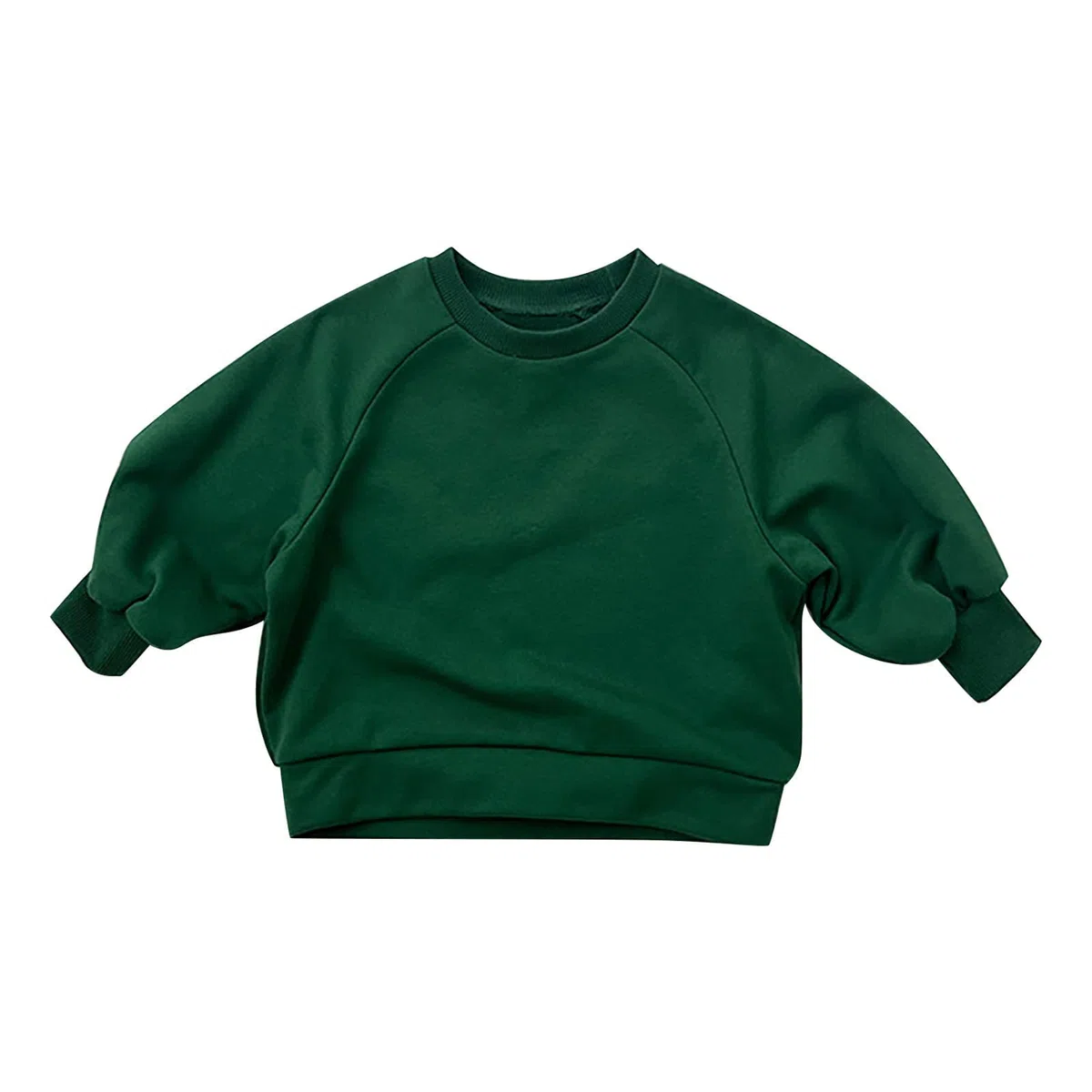 Suéter básico de cuello redondo para niños y bebés, para niños y niñas, verde, 1-2 años