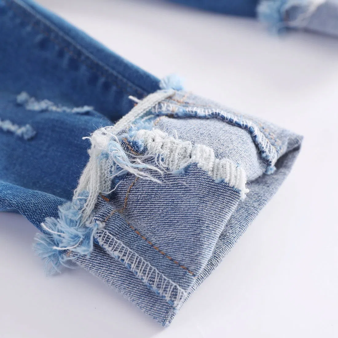 KIDSCOOL SPACE Vaquero Rasgado para bebé, Pantalones de Mezclilla Desgastados con Cintura elástica para niños pequeños