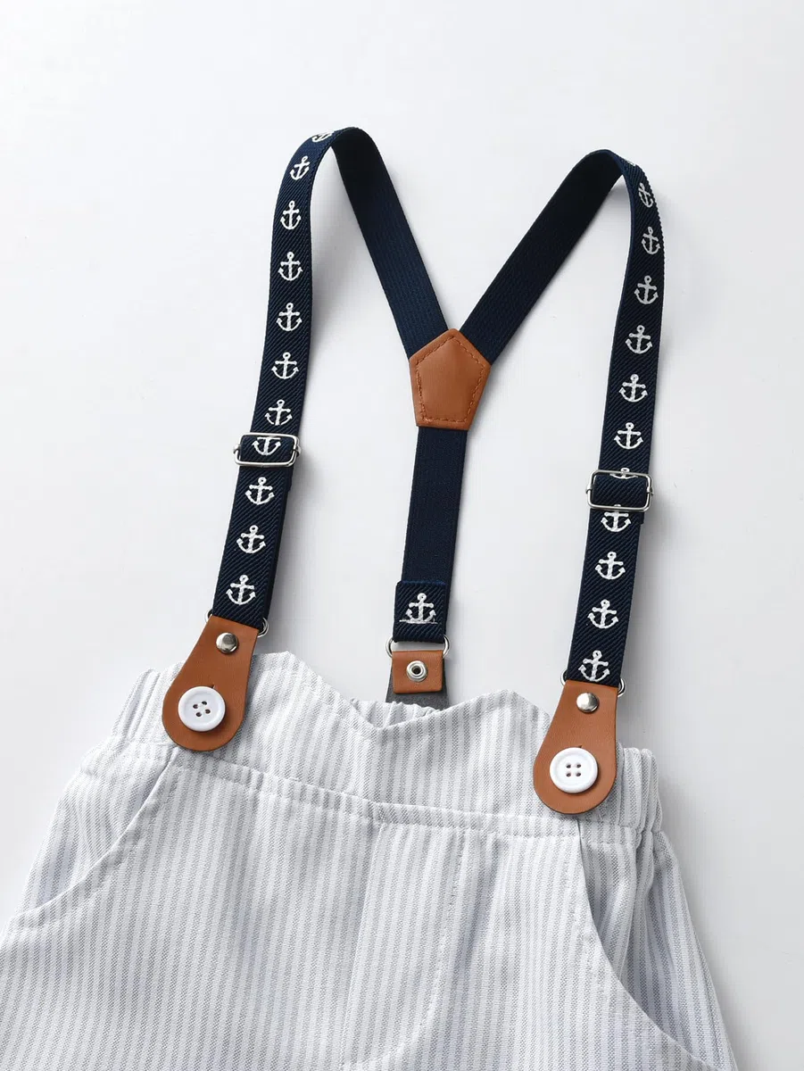 Conjuntos de pantalones cortos para caballero para bebés y niños, trajes de bebé, camisa, pantalones cortos, pajarita y tirantes