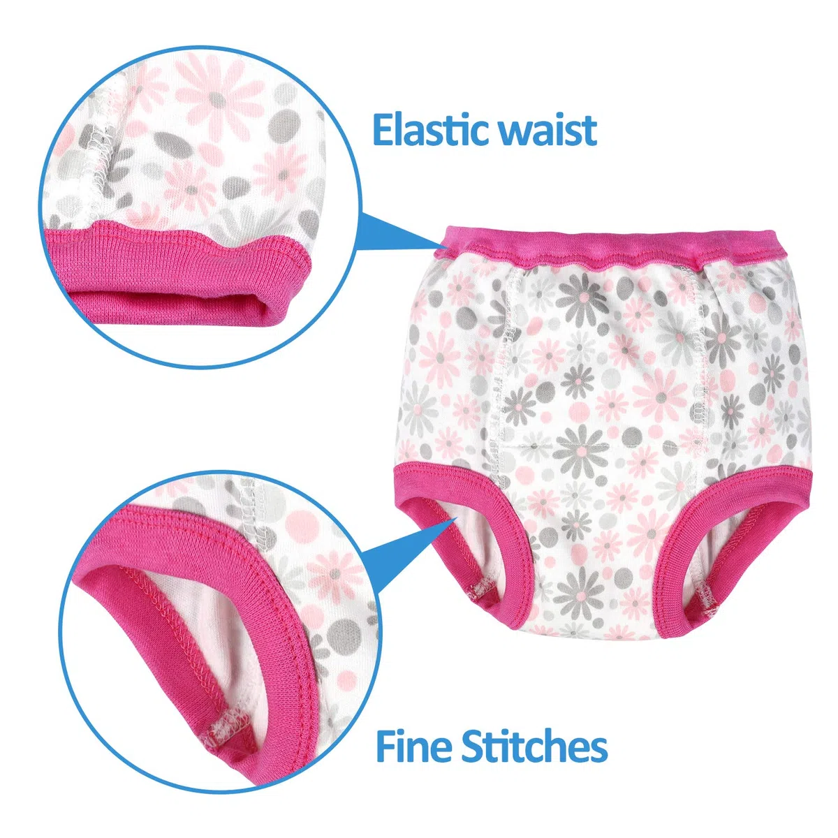 FLYISH DIRECT Calzones de Entrenamiento para Bebé Pañal de Aprendizaje Calzoncillos de niños pequeños Braguitas de Aprendizaje para niños Bebé Ropa Interior para niños, 100/3T