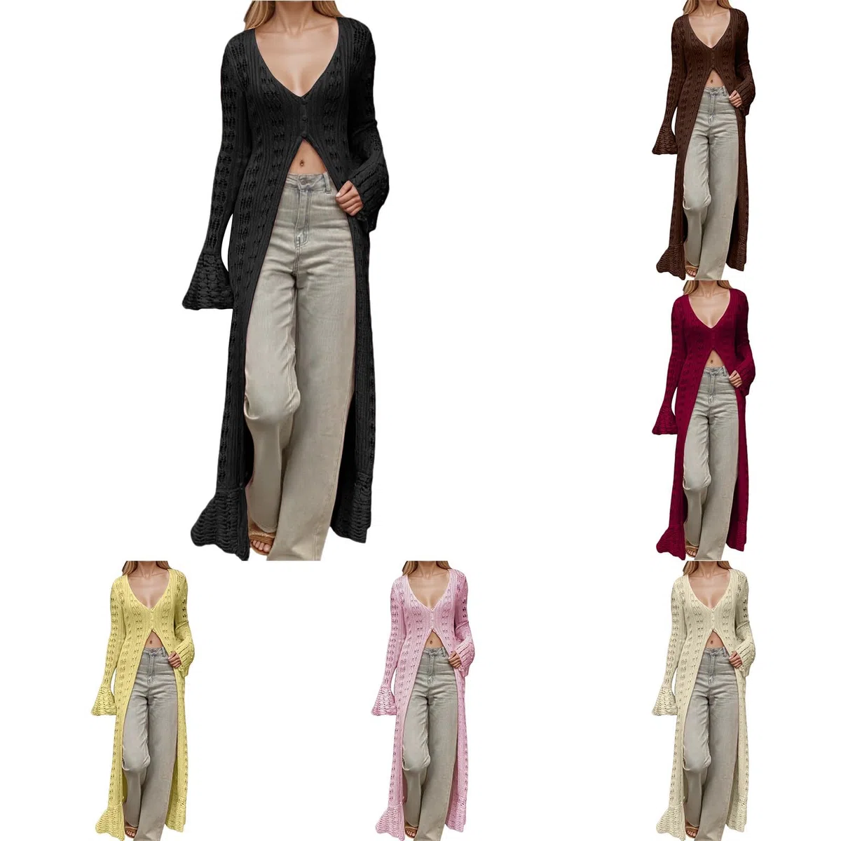 Generisch Chaqueta de punto para mujer y hombre, cuello en V, botón hacia abajo, cárdigan clásico, cómodo, suave, monocolor, manga larga, transpirable, chaqueta de entretiempo