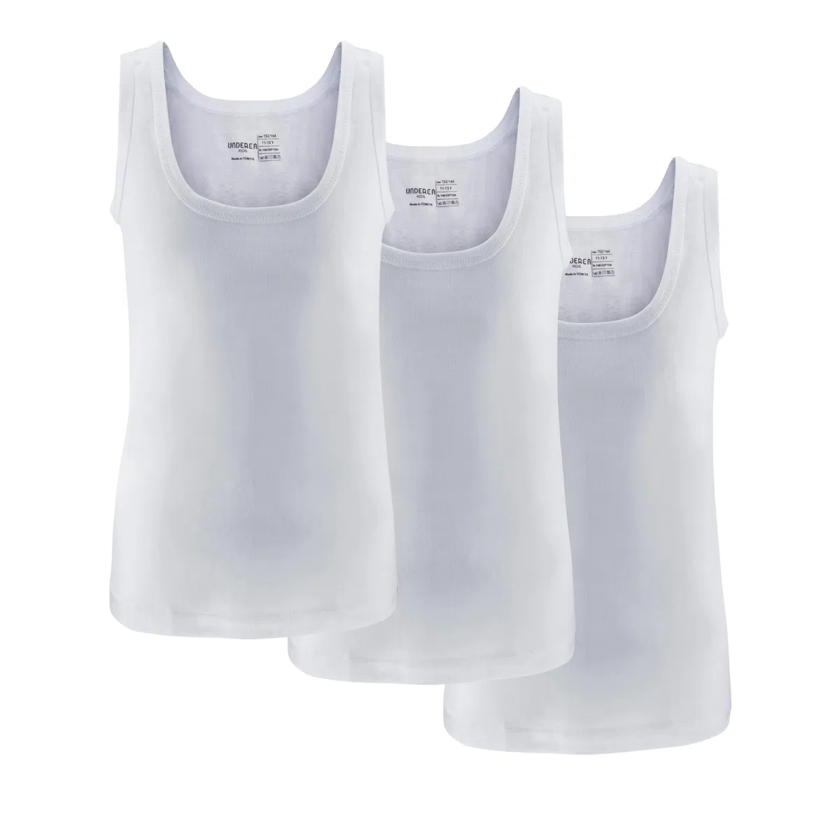 Pack de 3 camisetas interiores para niños, clásicas, acanaladas finas de 100% algodón peinado, para la escuela, deportes, uso diario