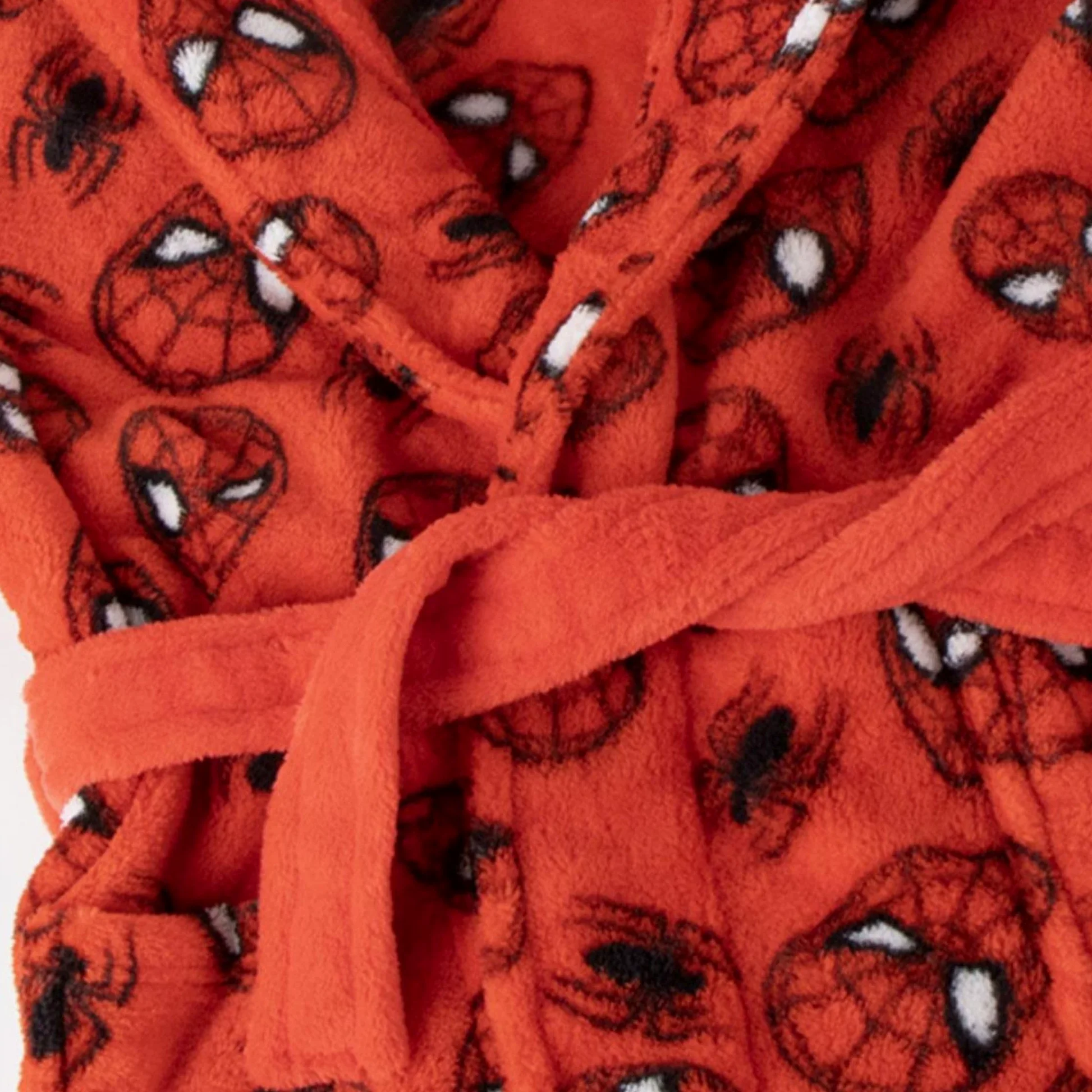 Batín Spiderman suave niños y niñas con capucha y cinturón – Bata casa Spiderman calentita y cómoda con tejido tipo polar y diseño oficial