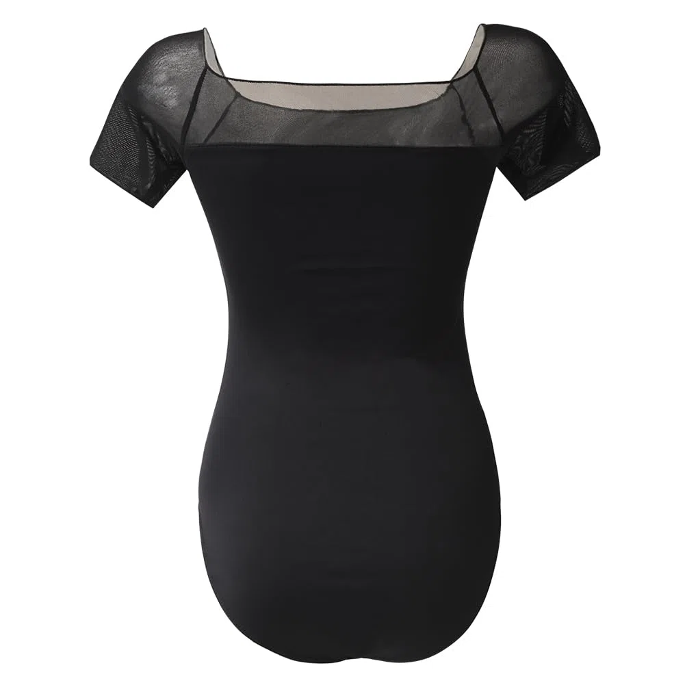 ROYAL SMEELA Leotardo Maillot Danza Ballet Manga Corta Mujer Leotardos Body de Baile Bailarina Adulto
