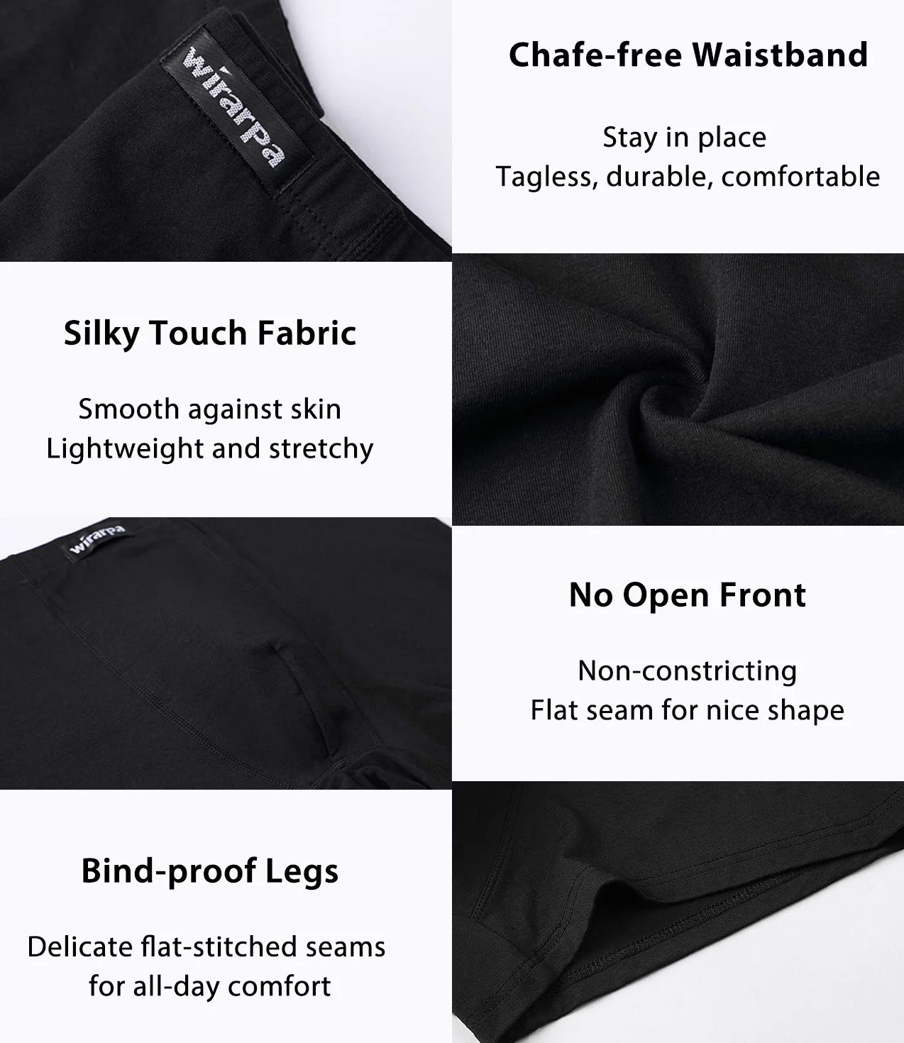 wirarpa Calzoncillos Bóxers Hombre Microfibra Ropa Interior Multicolor Underwear Trunks Pack de 4