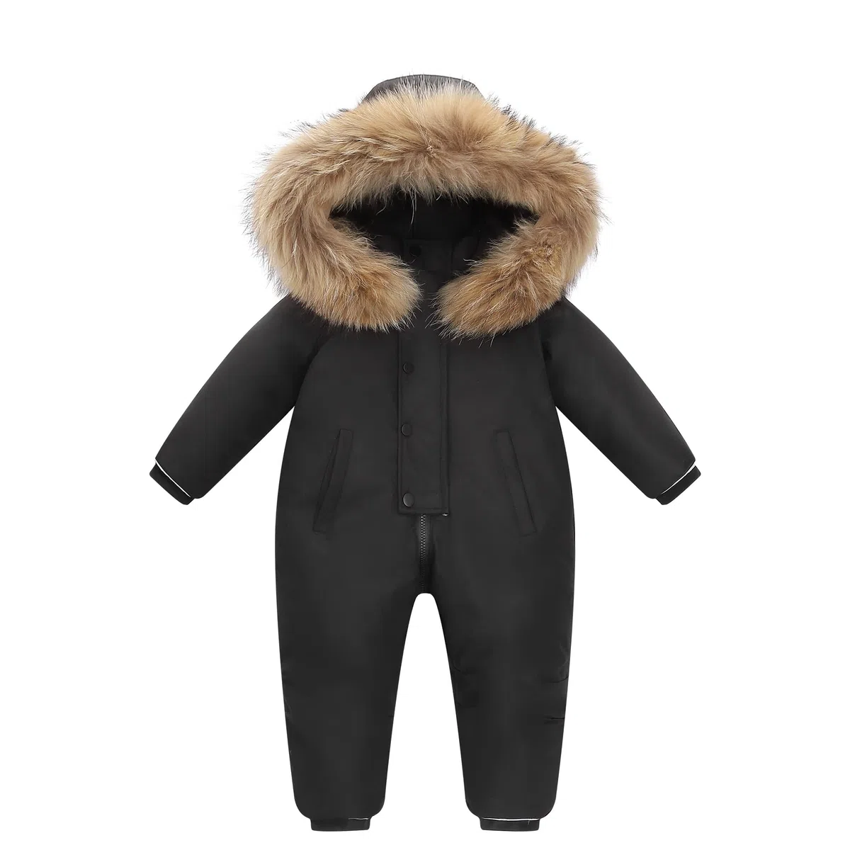Fewlby Niñas Niños Traje de Nieve Bebé Mono Mameluco con Capucha de Pluma Una pieza Traje de Esquí Invierno Pelele Trajes de Invierno