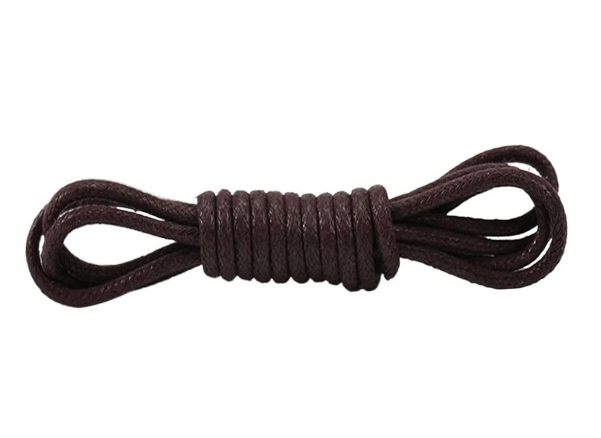 Cordones de zapatos planos, 1 par de cordones de cuero, cordones encerados de algodón, cordones de cuero redondos for zapatos, botas, cordones de zapatos unisex