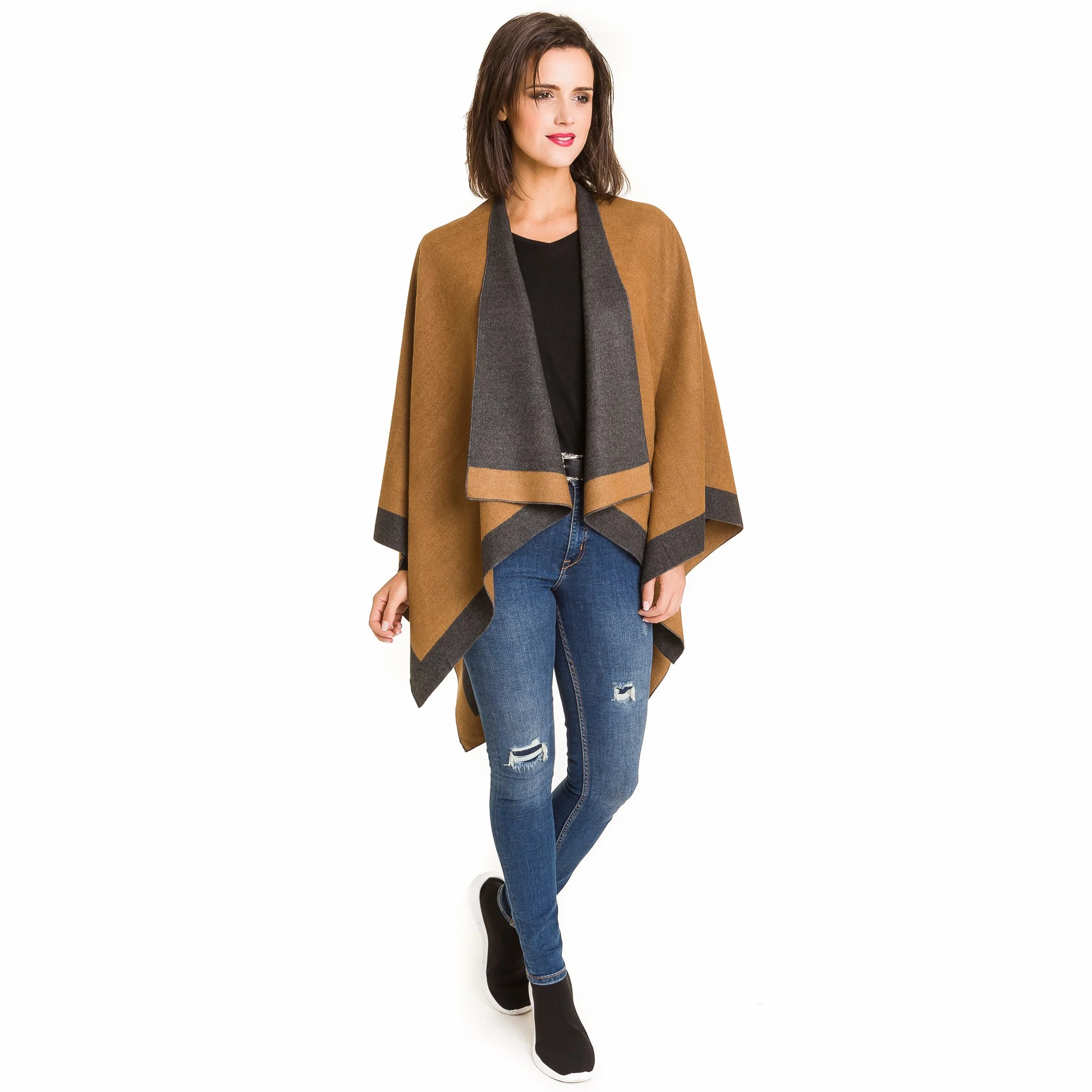 MELIFLUOS DESIGNED IN SPAIN Poncho Estola Capa para Mujer: Chal Elegante para Primavera Otoño e Invierno