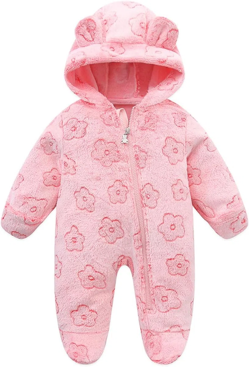 Mono de Lana recién Nacido 0-3m Onesie Ropa con Capucha para niñas Abrigo de Trajes de Nieve para niños pequeños