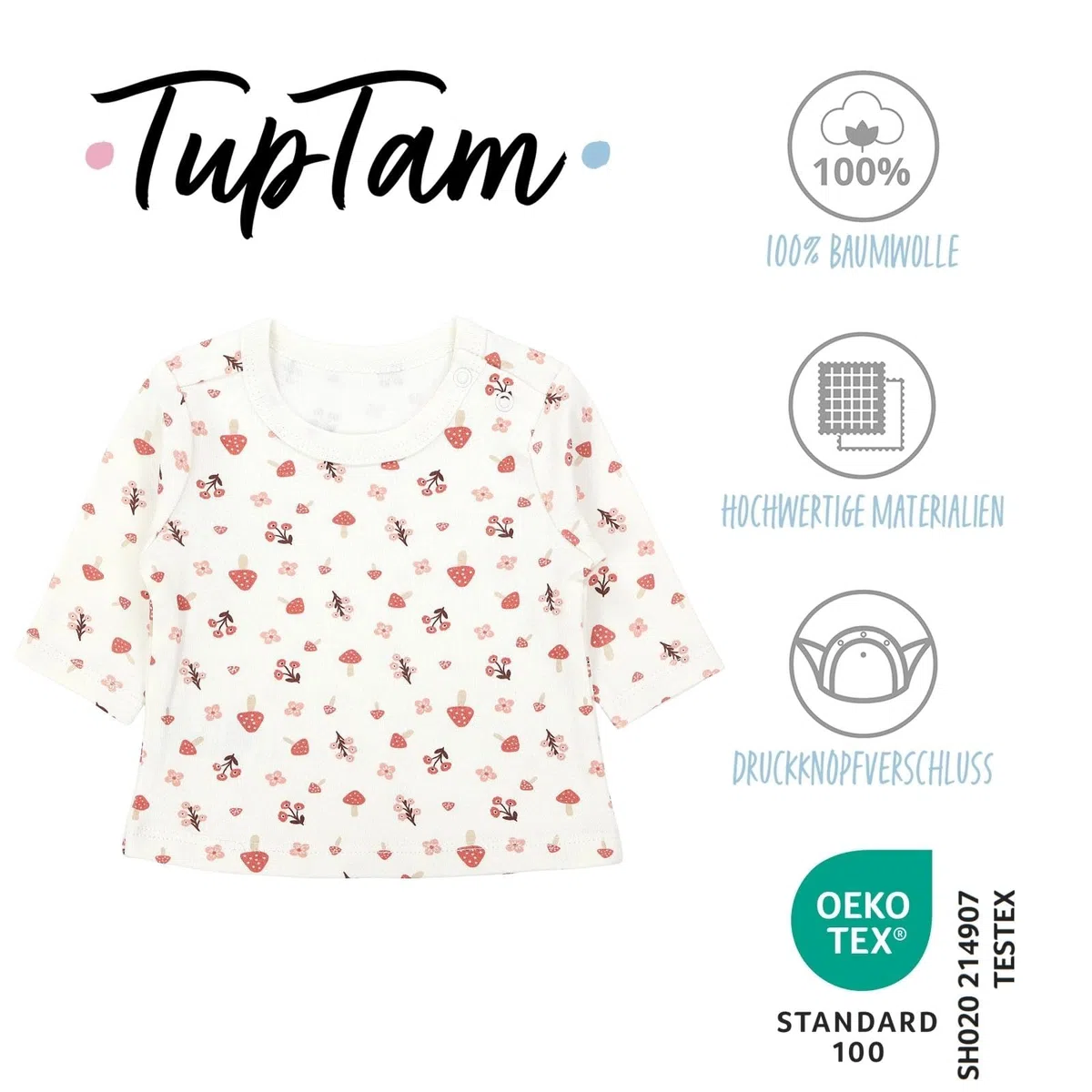 TupTam Camiseta de Manga Larga para bebé niña Set de 5