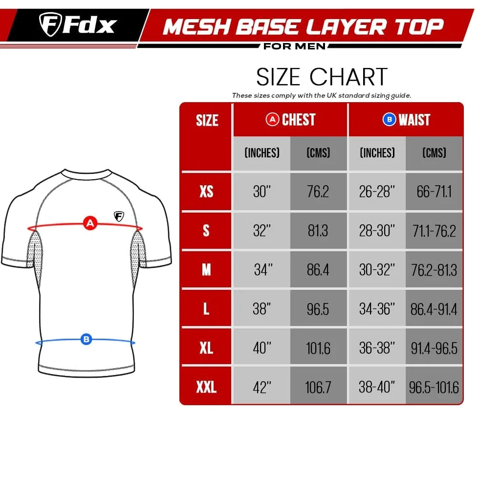 FDX Camiseta Funcional Cool Mesh de Manga Corta para Hombre, Ultraligera, Transpirable y antiolor, Ideal para Ciclismo de Verano, Running, Fitness, Entrenamiento y Senderismo